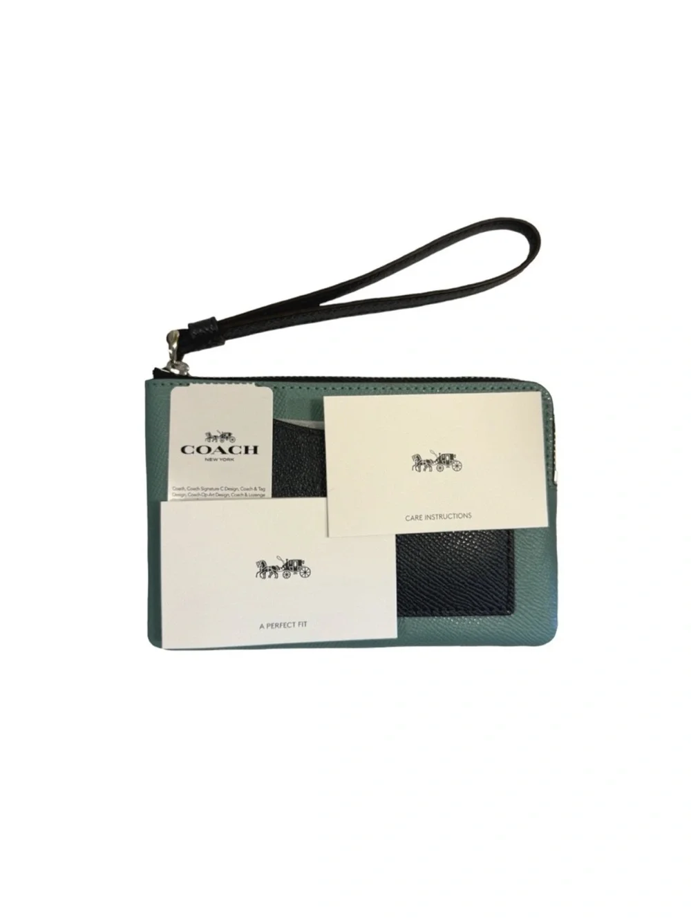 Coach Corner Zip Color Block Wristlet